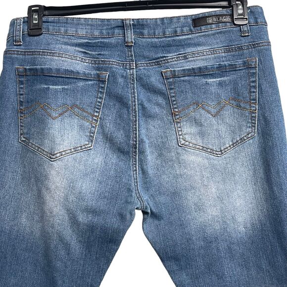 CJ Black SZ 38/32 Skinny Flex Jeans Medium Wash Whiskered Pockets Zip-Fly Mens - Picture 7 of 13